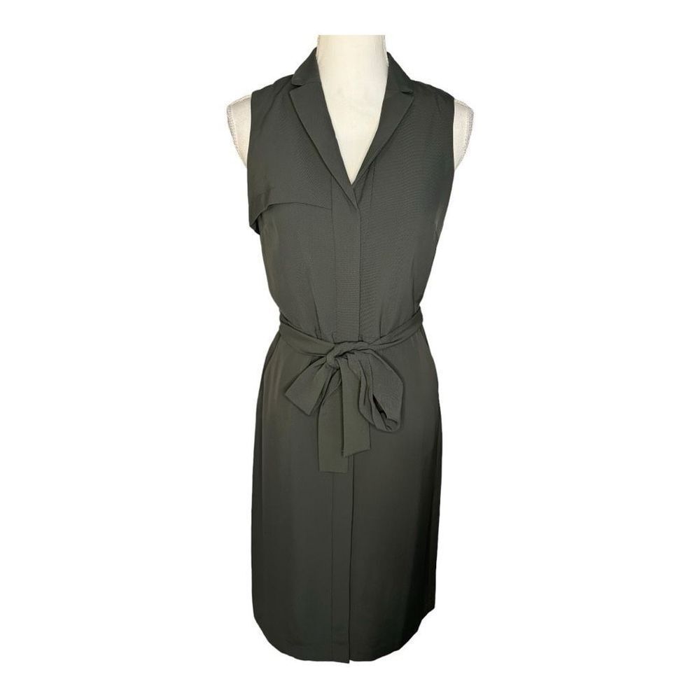 BANANA REPUBLIC Women's Size 2 Soft Stretchy Dark Green Collared Shirt Dress